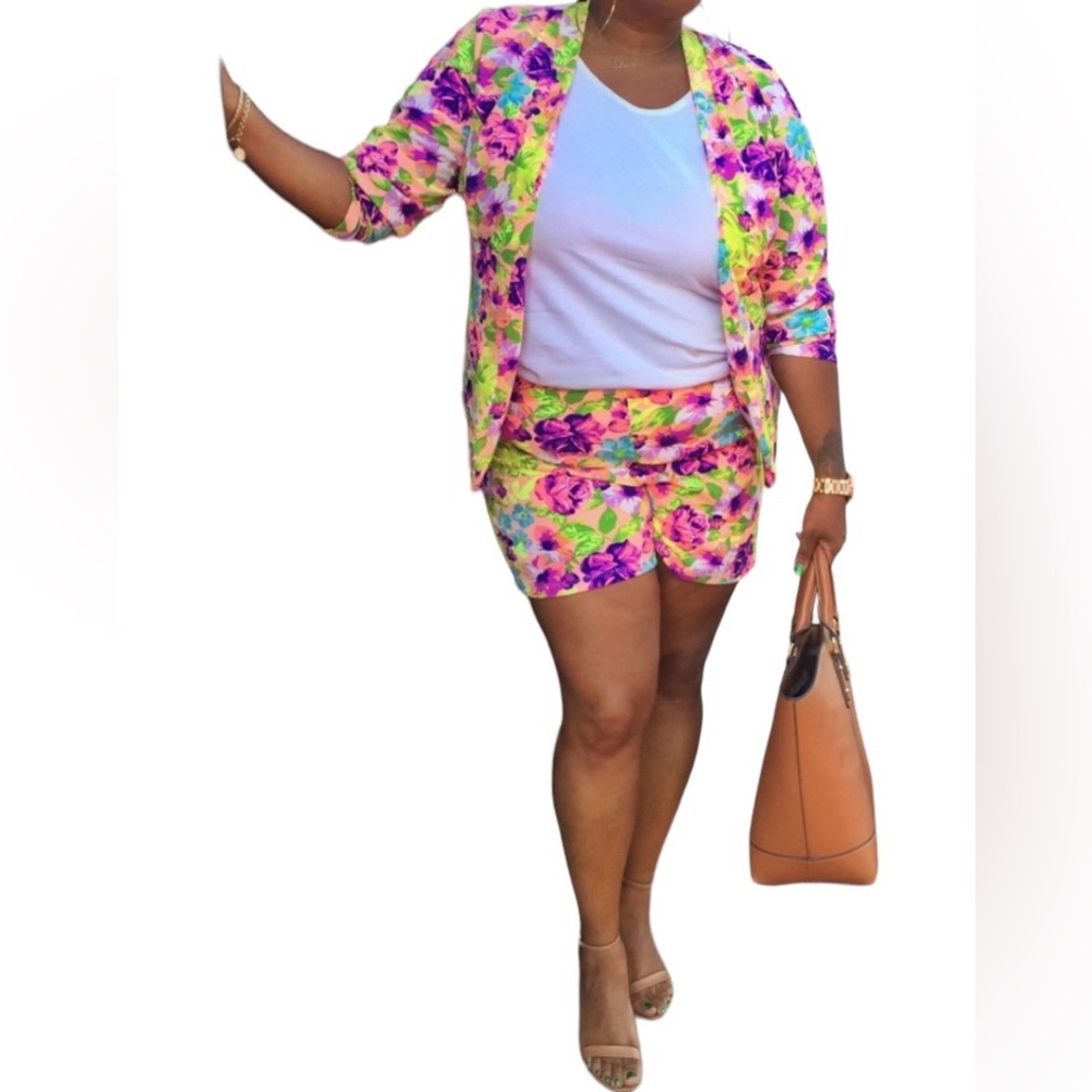 Floral Blazer Short Set